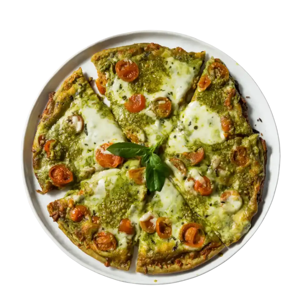 Selbstgemachtes gesundes Pesto mit Pizza