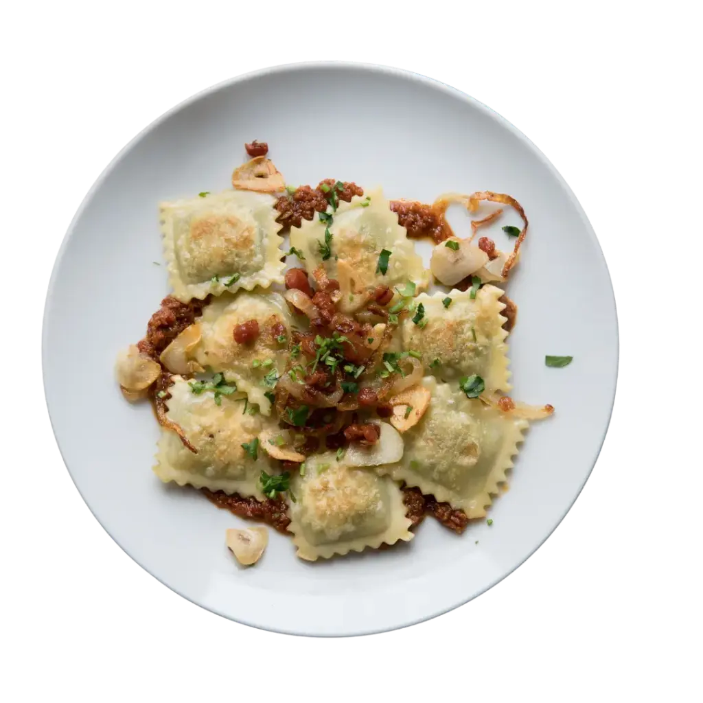 Selbstgemachtes gesundes Pesto mit Ravioli